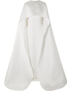Solace London Leni Cape-Effect Crepe And Faille Gown - White
