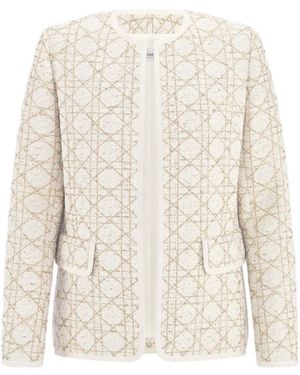 Dior Patterned Collarless Jacket - Natural