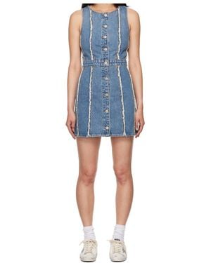 RE/DONE Frayed Denim Minidress - Blue