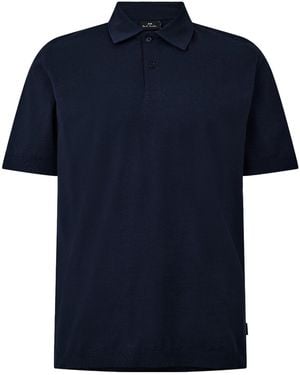 Paul Smith Short Sleeve Knitted Polo Shirt - Blue