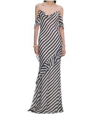 Self-Portrait Striped Ruffled Maxi Dress - Multicolor