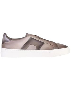 Santoni Gradient-Effect Leather Sneakers - Brown