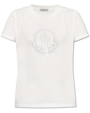 Moncler T-Shirt With Logo - White