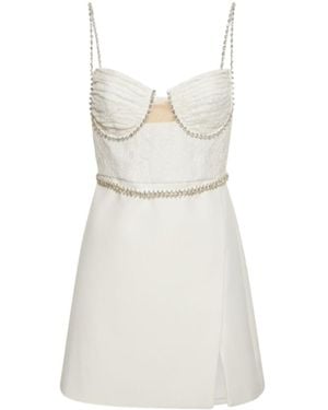 Self-Portrait Crystal Decorated Mini Dress - White