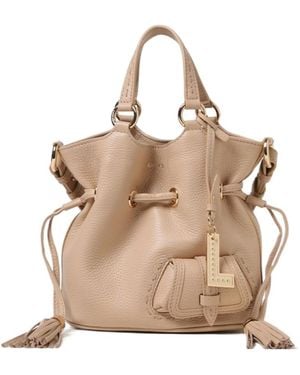 Lancel Premier Flirt Leather Bucket Bag - Natural
