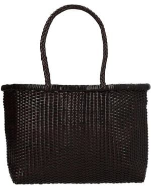 Dragon Diffusion Large Weave Basket Bag - Black