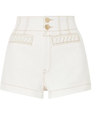 Zimmermann Roselight Denim Shorts - White