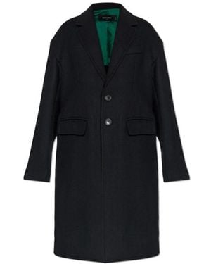 DSquared² Long Sleeved Single Breasted Coat - Black