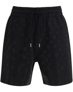 CASABLANCA Embellished Monogram Sweatshorts - Black