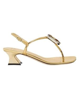 Giuseppe Zanotti Anthonia Crystal Thong Sandals - Metallic