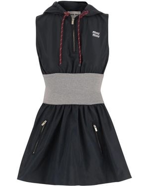 Miu Miu Sleeveless Hooded Dress - Black