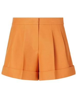 Fendi Pleated Flared Shorts - Orange