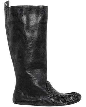 Acne Studios Slouch Moccasin Detail Knee-High Boots - Black
