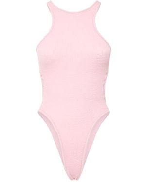 Reina Olga Openwork Detail One-Piece Swimsuit - Pink