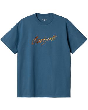 Carhartt S/S Drip Script T-Shirt - Blue