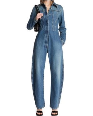 Alaïa Alaïa Fitted Waist Denim Jumpsuit - Blue