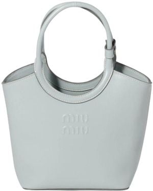 Miu Miu Ivy Leather Handbag - Grey