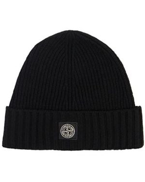 Stone Island Blended Knit Hat - Black