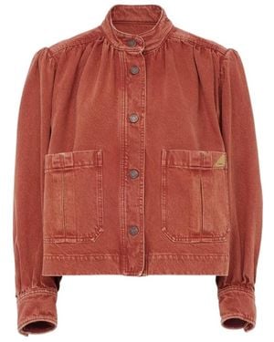 Chloé Gathered-Detailing Denim Jacket