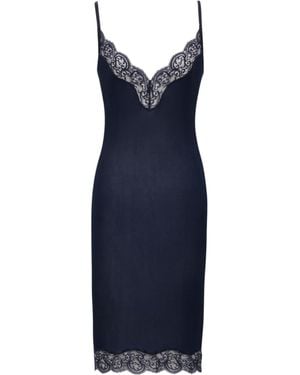 Saint Laurent Lace Suspender Skirt - Blue