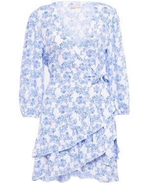 Melissa Odabash Legacy Floral Wrap Minidress - Blue