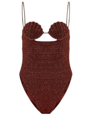 Oséree Thin-Strapped One-Piece Swimsuit - Brown