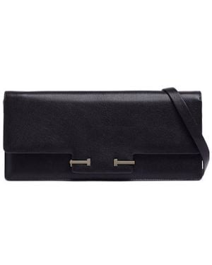 Tom Ford E/W Supple Grain Leather Shoulder Bag - Black