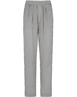 Tom Ford Striped Turn-Up Hem Pants - Gray