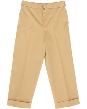Jil Sander Mid-Rise Belted Trousers - Natural