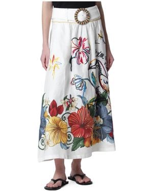 FARM Rio Tropi Printed Maxi Skirt - White
