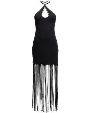 ROTATE BIRGER CHRISTENSEN Halterneck Fringed Mini Dress - Black