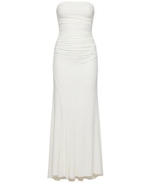 TOVE Pleated Tube Top Dress - White