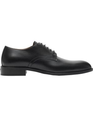 Burberry Leather Carlyle Stamp Derby Shoes - Black
