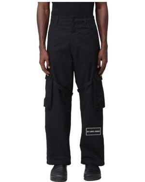 44 Label Group Logo-Patch Cargo Trousers - Black