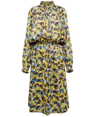 Plan C Long-Sleeved Floral Dress - White