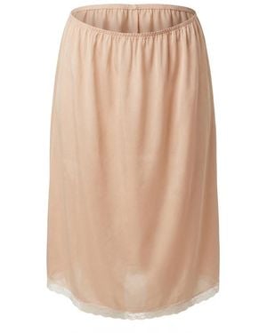 Gucci Lace Trim Detail Midi Skirt - Natural