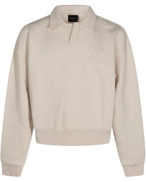 Daily Paper Embroidered Logo Polo-Collar Sweatshirt - White