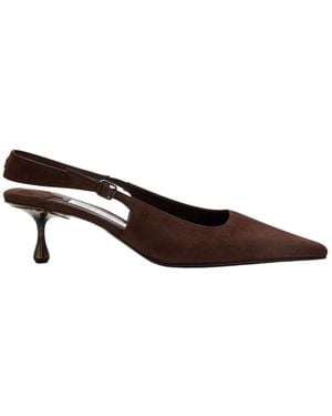 Jimmy Choo Amel 50 Suede Slingback Court Shoes - Brown