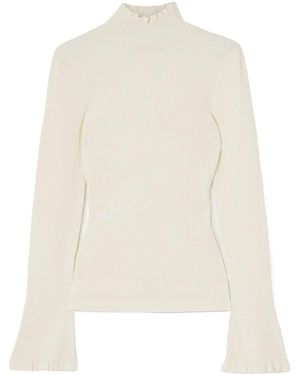 Proenza Schouler Ribbed-Knit Turtleneck Jumper - White