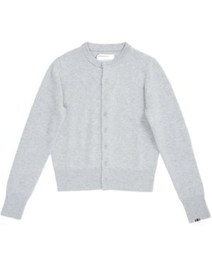Extreme Cashmere Crew Neck Cashmere Knit Cardigan - White