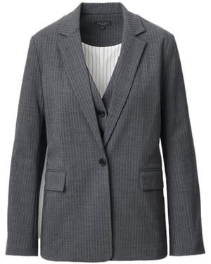 Rag & Bone Striped Combination Suit Jacket - Gray