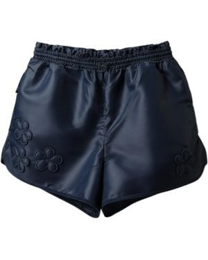 Cecilie Bahnsen Floral-Embroidery Shorts - Blue