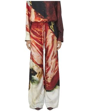 McQueen All-Over Printed Trousers - Red