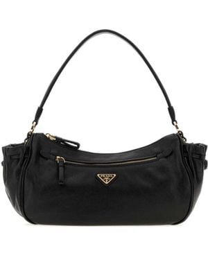 Prada Zippered Shoulder Bag - Black