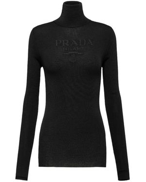 Prada Superfine Wool Turtleneck Jumper - Black