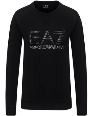Emporio Armani Round-Collar Long-Sleeve Hoodie - Black