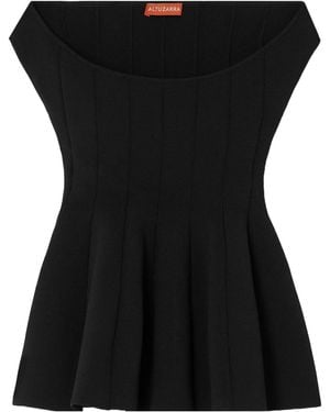 Altuzarra Simone Off-Shoulder Peplum Top - Black