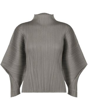 Pleats Please Issey Miyake Pleats Please Issey Miyake Skyline Mock Neckline Top - Grey