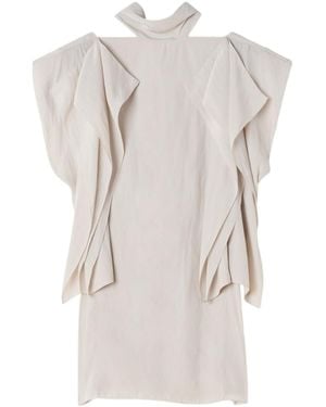 Lanvin Ruffled-Detail High-Neck Blouse - White