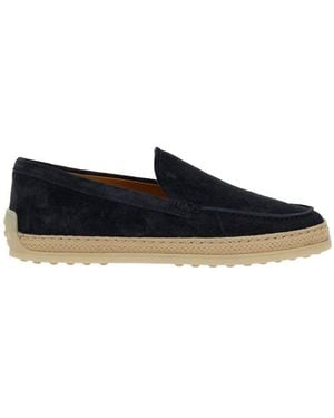 Tod's Logo Debossed Slip-On Espadrilles - Blue